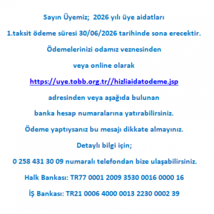 2026 YILI AİDAT DUYURUSU...